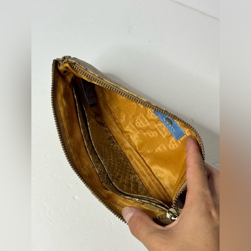 KATHY VAN ZEELAND Faux Snake Clutch Purse with Ornate Strap - Picture 7 of 12
